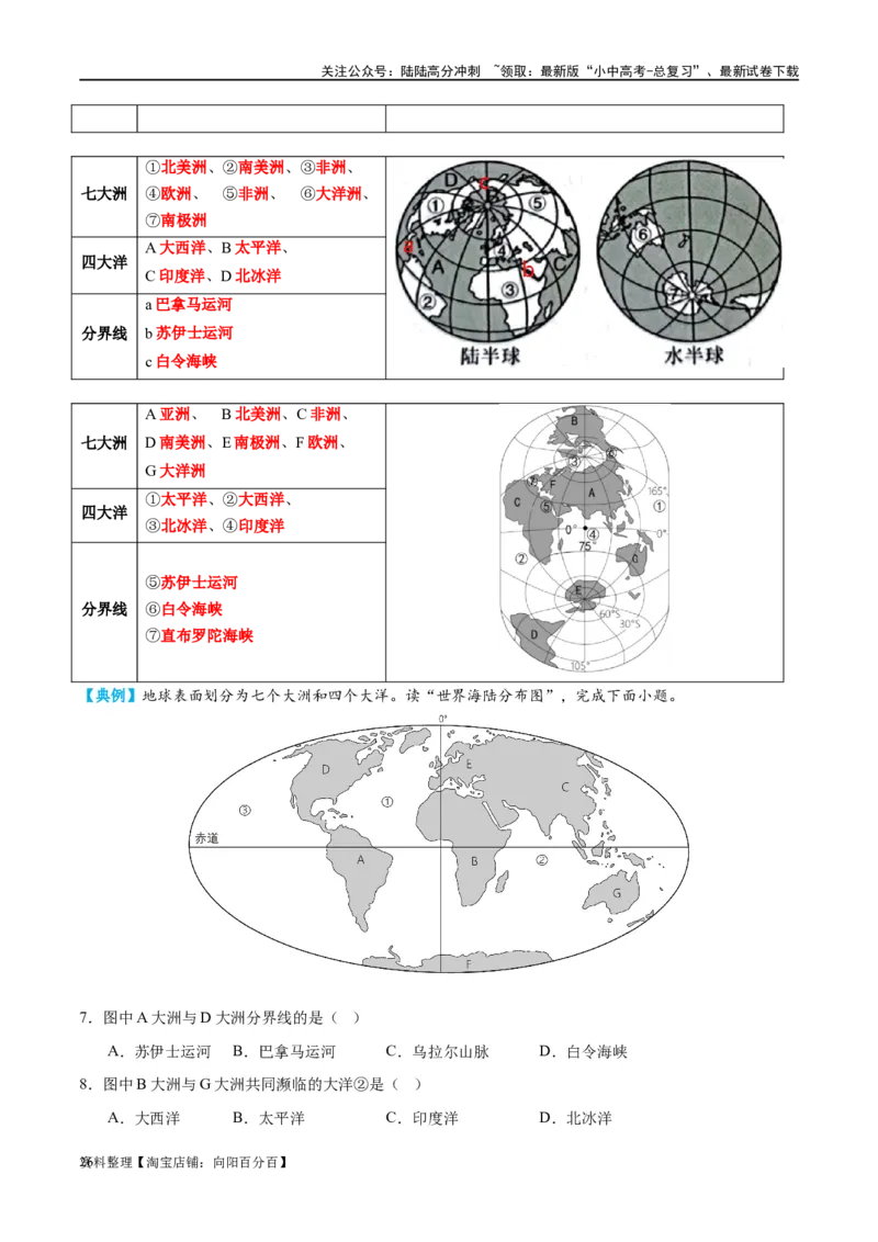 专题04陆地和海洋（讲义）（解析版）_02中考总复习（2026版更新中）_09-地理-中考总复习_2024年中考复习资料_一轮复习_❤2024年中考地理一轮复习讲练测（全国通用）_配套讲义