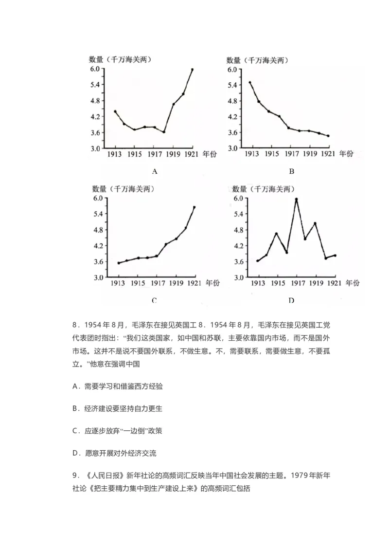 2021年高考真题历史（山东卷）（原卷版）_全国卷+地方卷_7.历史_1.历史高考真题试卷_2008-2020年_地方卷_山东高考历史07-21_山东高考历史_A4版