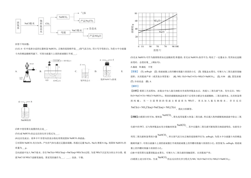 2021年河北省普通高中学业水平选择性考试化学试题（河北卷）（解析版）_全国卷+地方卷_5.化学_1.化学高考真题试卷_2021年高考-化学_2021年新高考河北化学_A3Word版