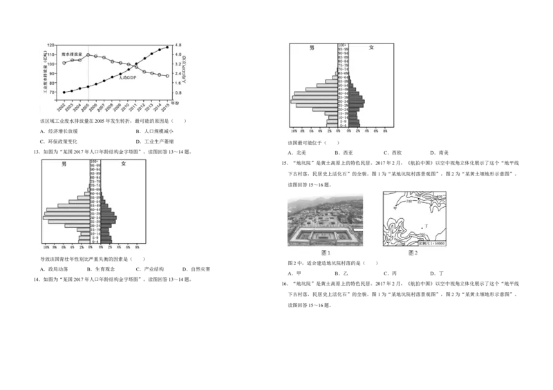 2018年江苏省高考地理试卷_全国卷+地方卷_8.地理_1.地理高考真题试卷_2008-2020年_地方卷_江苏高考地理08-21_A3word版