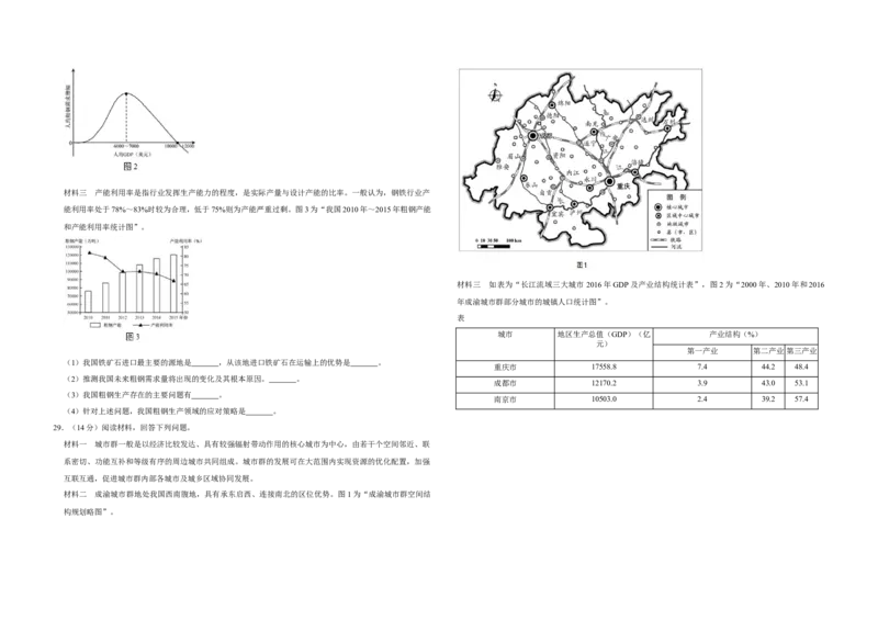 2018年江苏省高考地理试卷_全国卷+地方卷_8.地理_1.地理高考真题试卷_2008-2020年_地方卷_江苏高考地理08-21_A3word版