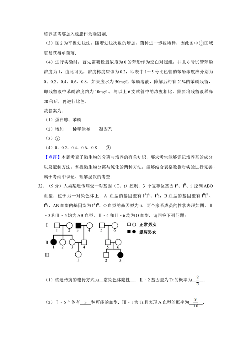 2017年江苏省高考生物试卷解析版_全国卷+地方卷_6.生物_1.生物高考真题试卷_2008-2020年_地方卷_江苏高考生物07-20_A4word版