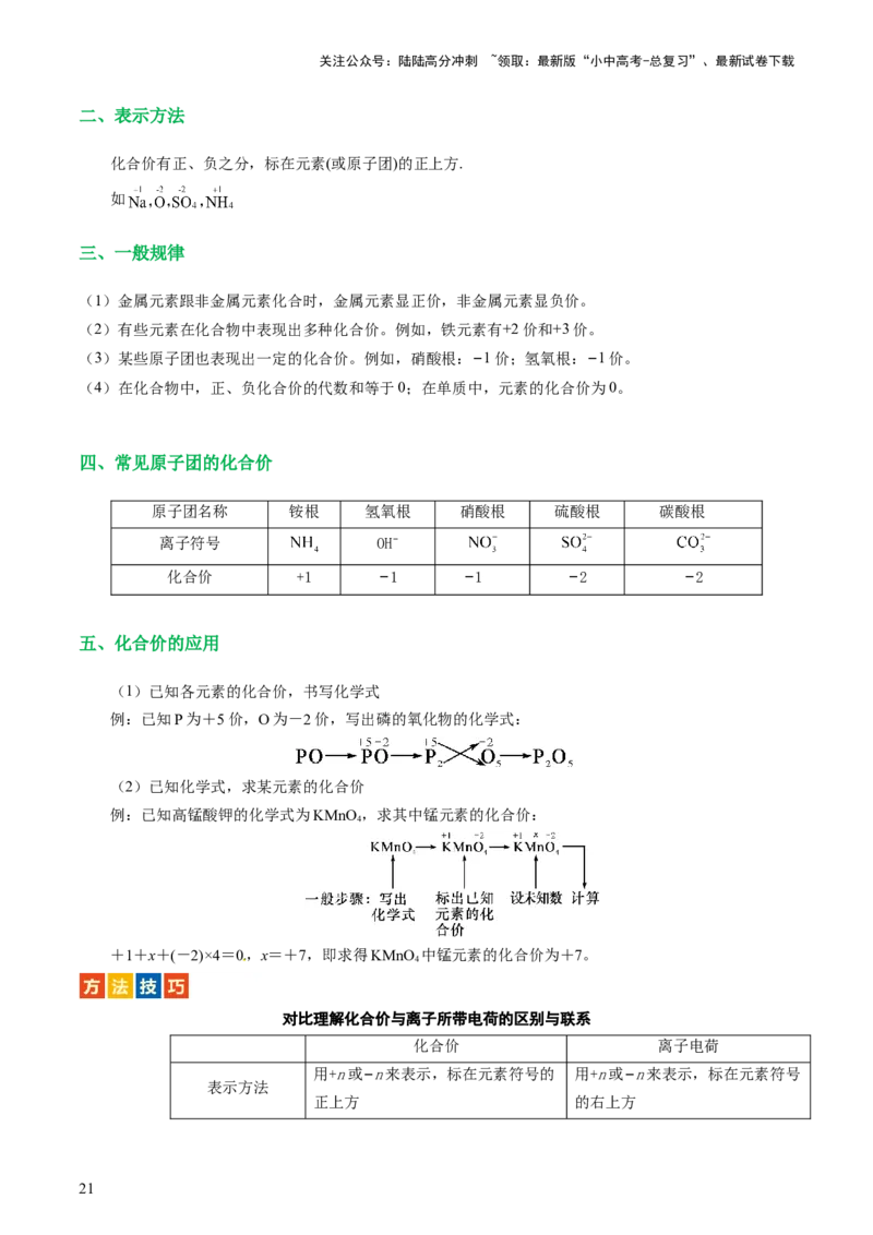 专题10化学式与化学用语（讲义）-2024年中考化学一轮复习讲练测（全国通用）（解析版）_02中考总复习（2026版更新中）_05-化学-中考总复习_2024年中考复习资料_一轮复习资料