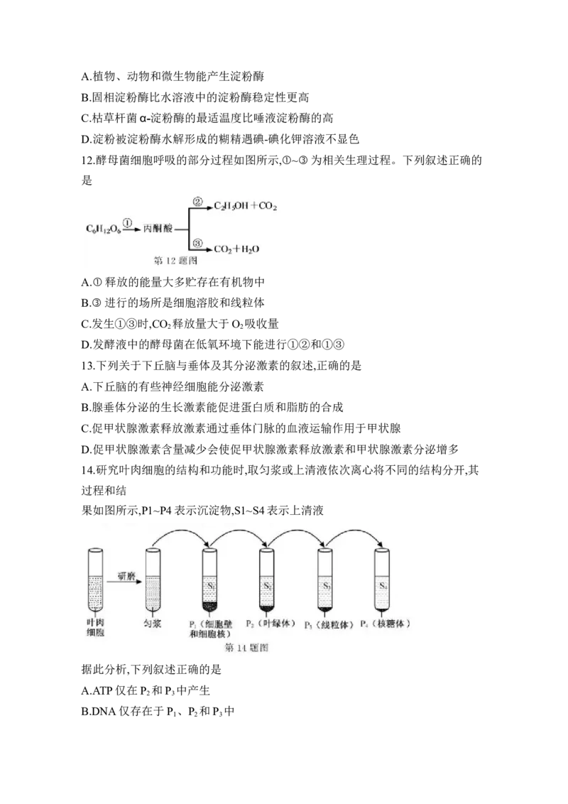 2020年浙江省高考生物1月（解析版）_全国卷+地方卷_6.生物_1.生物高考真题试卷_2008-2020年_地方卷_浙江高考生物08-21_A4word版
