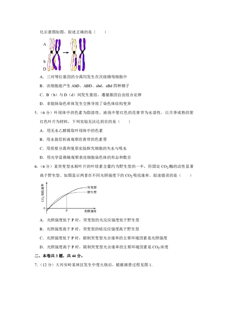 2017年天津市高考生物试卷_全国卷+地方卷_6.生物_1.生物高考真题试卷_2008-2020年_地方卷_天津高考生物07-21_A4word版_天津生物PDF版（赠送）