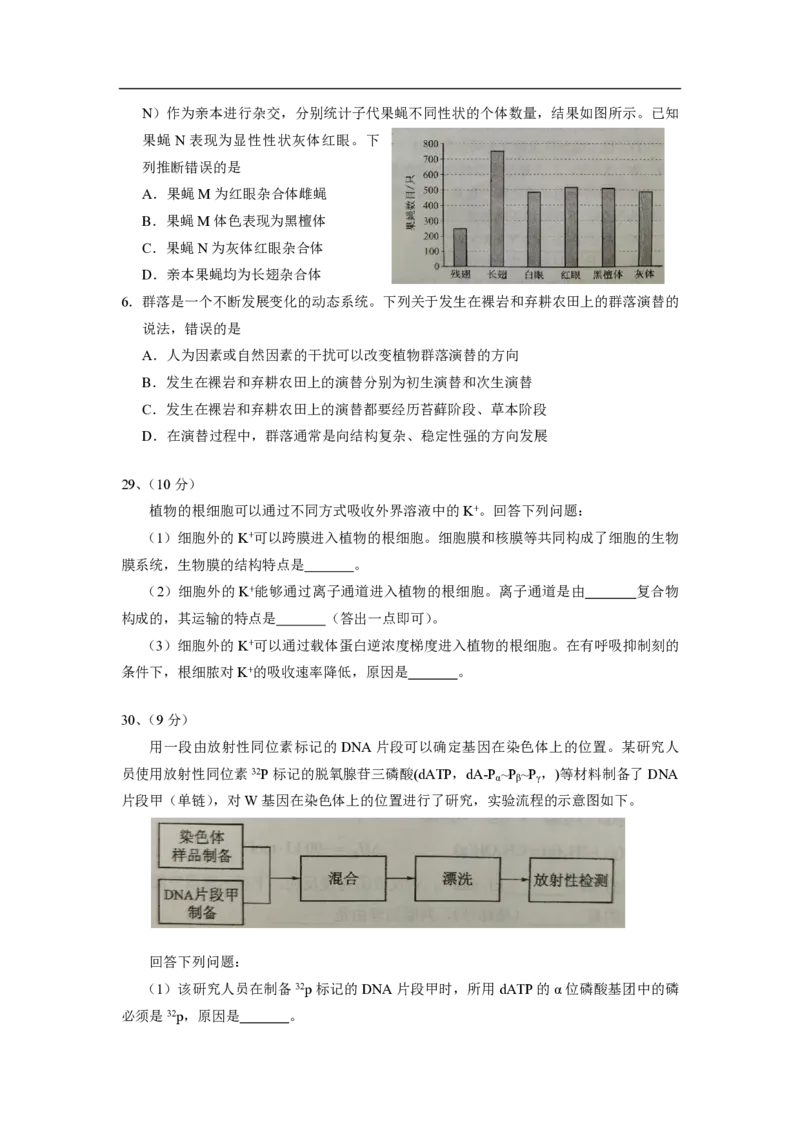 2021年全国统一高考生物试卷（新课标Ⅲ）（原卷版）_全国卷+地方卷_6.生物_1.生物高考真题试卷_2008-2020年_全国卷_全国统一高考生物（新课标ⅲ）16-21_A4word版_PDF版赠送）