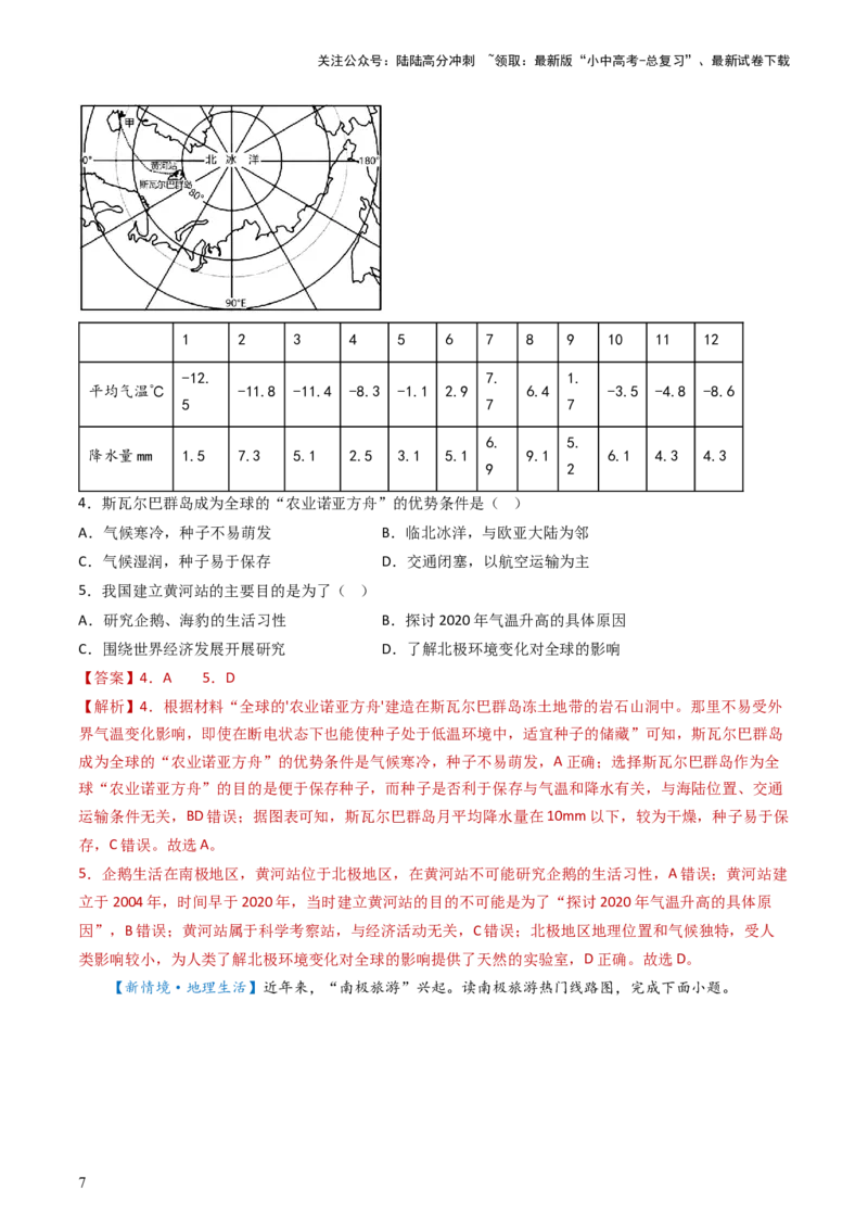 专题11撒哈拉以南的非洲和极地地区（好题帮）-备战2024年中考地理一轮复习考点帮（全国通用）（解析版）_02中考总复习（2026版更新中）_09-地理-中考总复习_2024年中考复习资料_一轮复习
