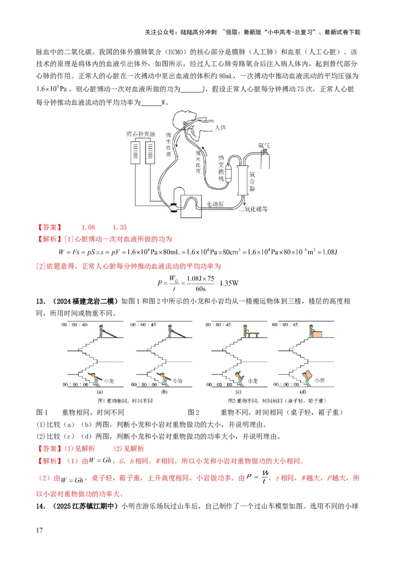 专题11功和机械能（考情聚焦+中考新考法+真题透视2大考向+新题特训）（解析版）_02中考总复习（2026版更新中）_04-物理-中考总复习_2025年中考复习资料