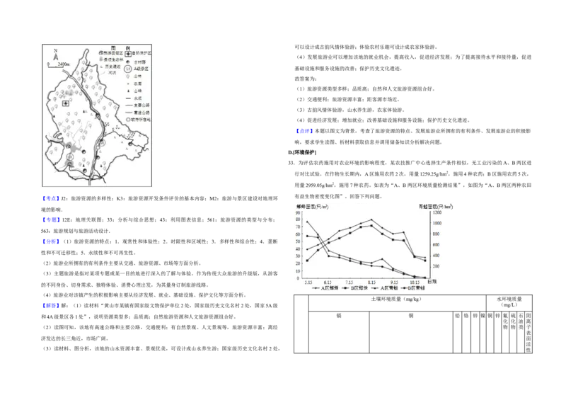 2019年江苏省高考地理试卷解析版_全国卷+地方卷_8.地理_1.地理高考真题试卷_2008-2020年_地方卷_江苏高考地理08-21_A3word版