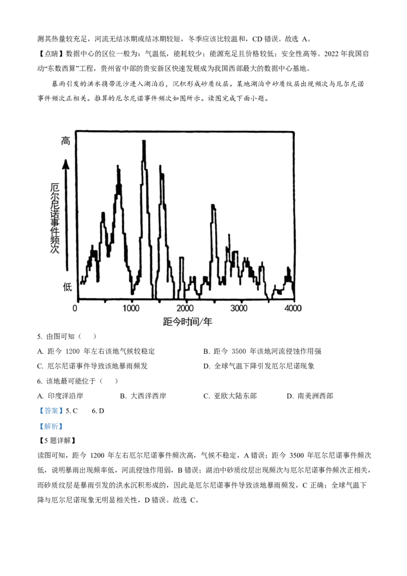 2023年高考地理真题（北京自主命题）（解析版）_全国卷+地方卷_8.地理_1.地理高考真题试卷_2023年高考-地理_2023年北京自主命题