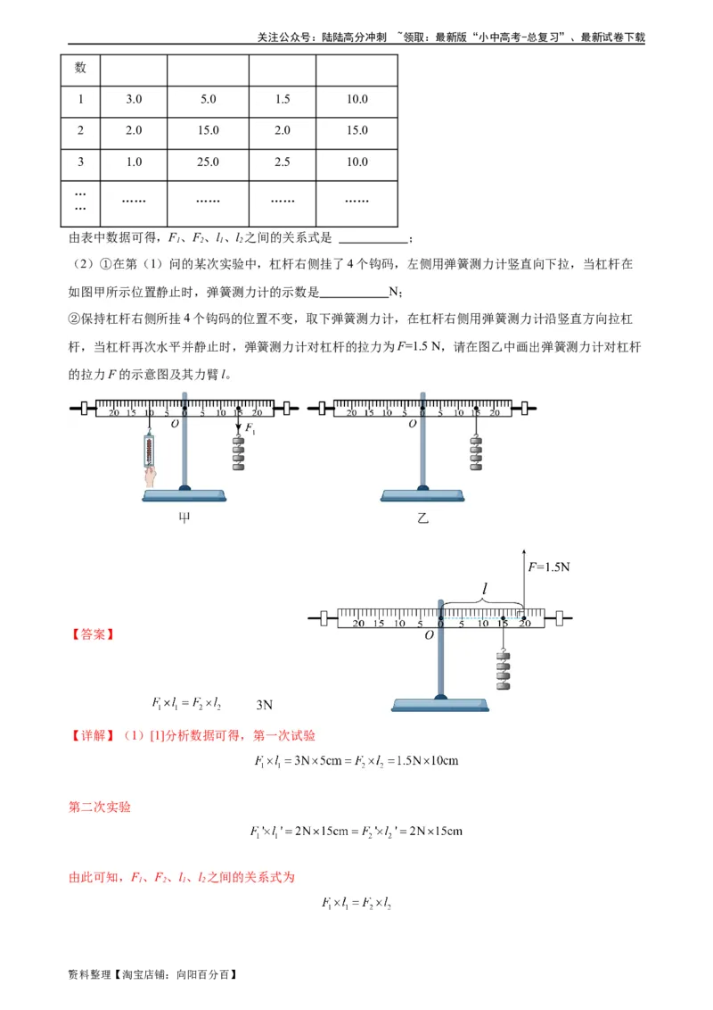 专题12简单机械12.1杠杆（教师版）_02中考总复习（2026版更新中）_04-物理-中考总复习_2024年中考复习资料_专项复习资料_完三年（2021&mdash;2023）中考真题分项精编（全国通用）