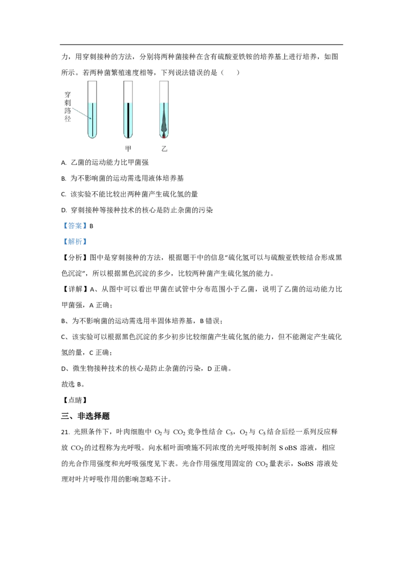 2021年高考真题生物（山东卷）（解析版）_全国卷+地方卷_6.生物_1.生物高考真题试卷_2008-2020年_地方卷_山东高考生物08-21_山东高考生物_A4版_pdf版