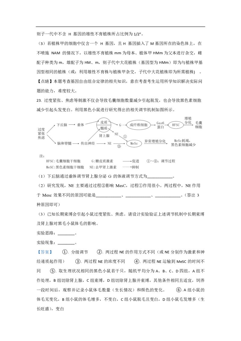 2021年高考真题生物（山东卷）（解析版）_全国卷+地方卷_6.生物_1.生物高考真题试卷_2008-2020年_地方卷_山东高考生物08-21_山东高考生物_A4版_pdf版