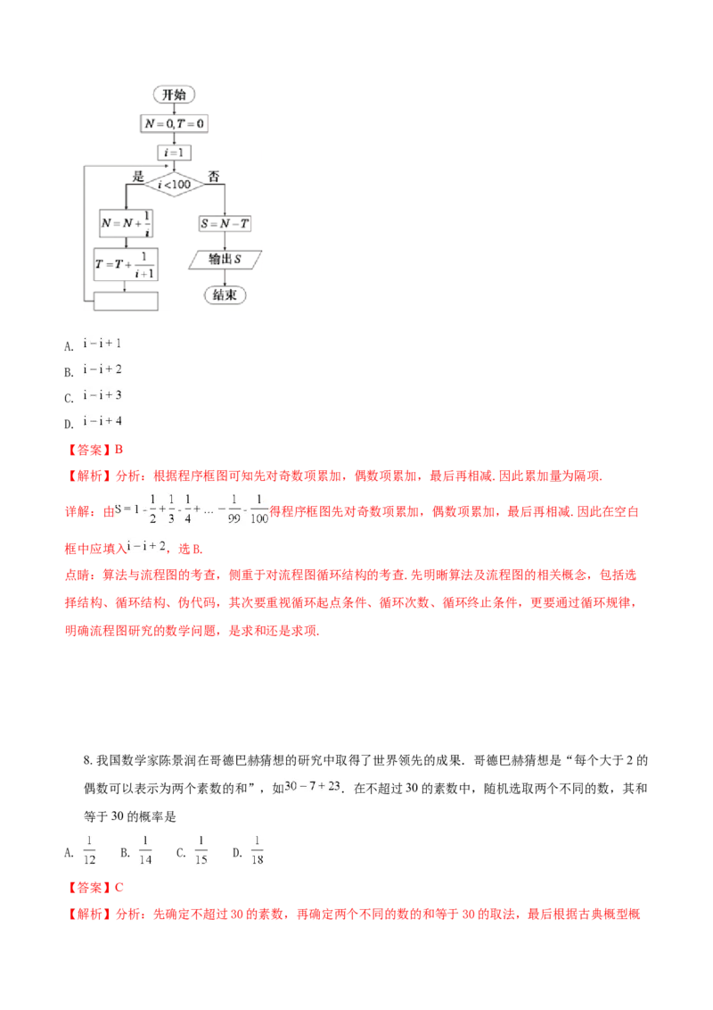 2018年理科数学海南省高考真题答案_全国卷+地方卷_2.数学_1.数学高考真题试卷_2008-2020年_地方卷_地方卷高考理科数学_海南理科数学08-19
