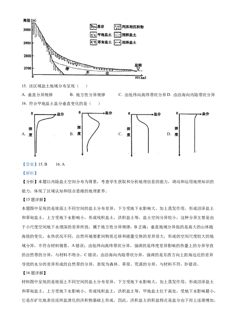 2023年1月浙江省普通高校招生选考科目考试地理试题（解析版）_全国卷+地方卷_8.地理_1.地理高考真题试卷_2023年高考-地理_2023年浙江自主命题