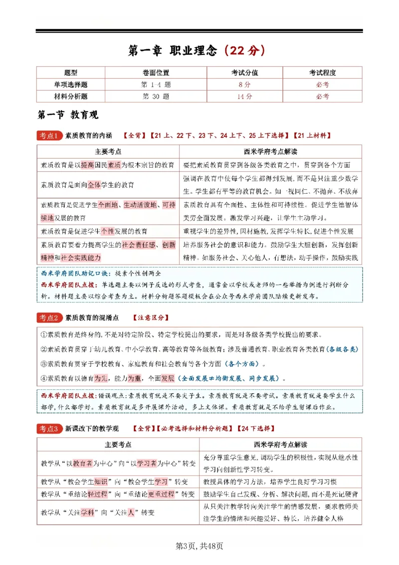 26上小学《综合素质》一轮笔记_教资备考_2026上_小学（科1+科2）_01.一轮笔记+二轮笔记+默写笔记（更新中）