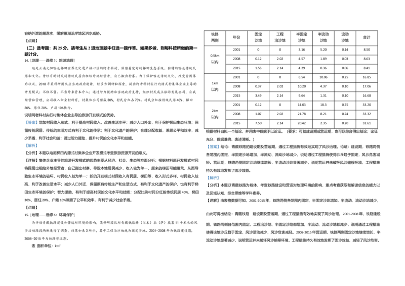 2021年全国统一高考地理试卷（新课标Ⅱ）（解析版）_全国卷+地方卷_8.地理_1.地理高考真题试卷_2008-2020年_全国卷_全国统一高考地理（新课标ii）08-21_A3word版