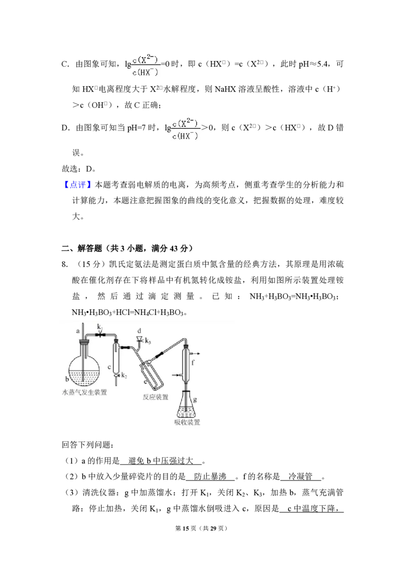 2017年高考真题化学（山东卷）（解析版）_全国卷+地方卷_5.化学_1.化学高考真题试卷_2008-2020年_地方卷_山东高考化学2008-2021_山东高考化学_A4版_PDF版