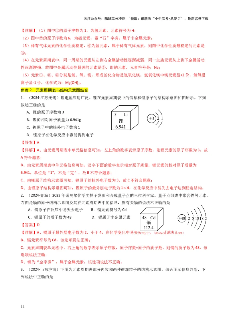 专题09物质组成的表示（解析版）_02中考总复习（2026版更新中）_05-化学-中考总复习_2025年中考复习资料_备战2025年中考化学真题题源解密