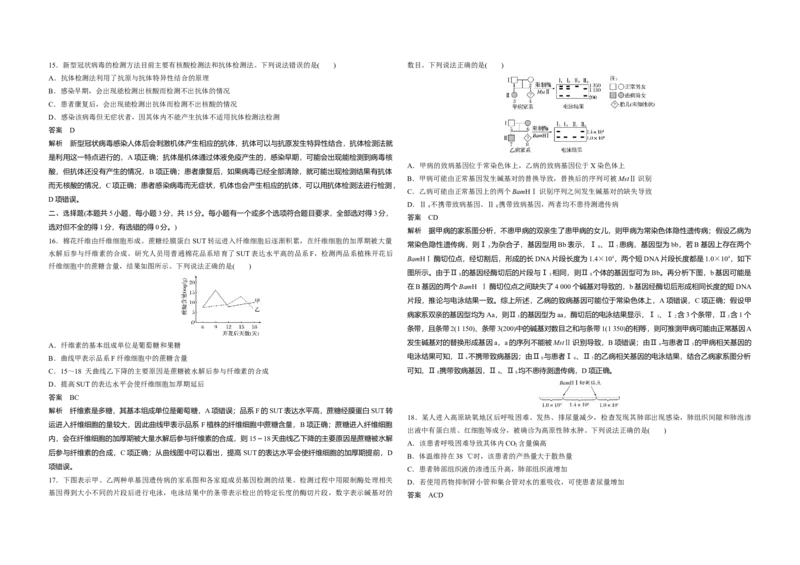 2020年高考真题生物（山东卷）（解析版）_全国卷+地方卷_6.生物_1.生物高考真题试卷_2008-2020年_地方卷_山东高考生物08-21_山东高考生物_A3版