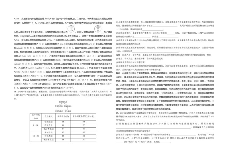 2020年高考真题生物（山东卷）（解析版）_全国卷+地方卷_6.生物_1.生物高考真题试卷_2008-2020年_地方卷_山东高考生物08-21_山东高考生物_A3版