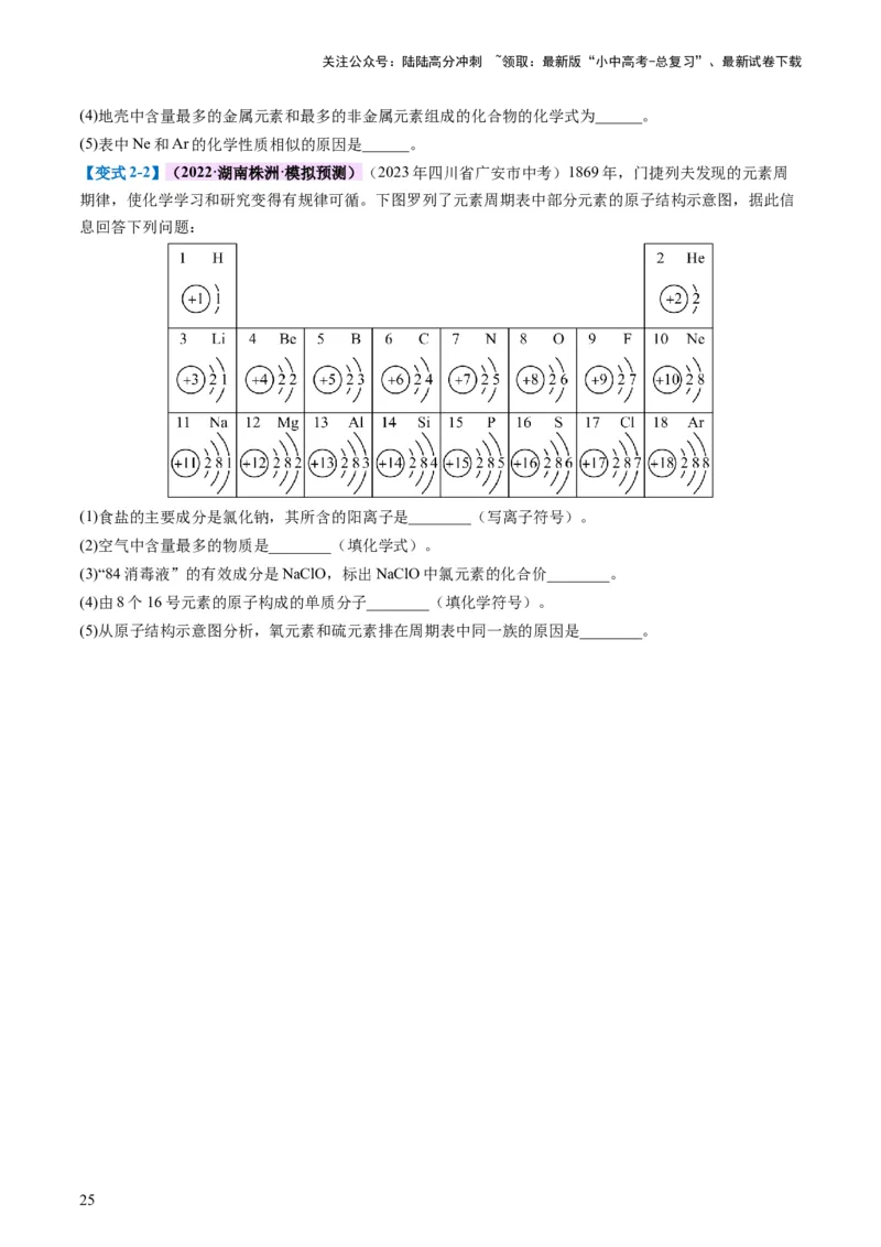 专题09构成物质的微粒元素（讲义）-2024年中考化学一轮复习讲练测（全国通用）（原卷版）_02中考总复习（2026版更新中）_05-化学-中考总复习_2024年中考复习资料_一轮复习资料
