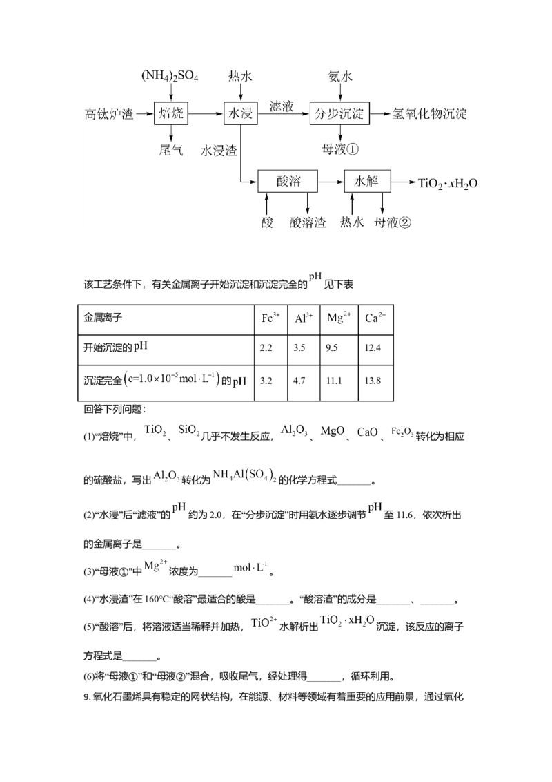 2021年全国统一高考化学试卷（新课标Ⅰ）（原卷版）_全国卷+地方卷_5.化学_1.化学高考真题试卷_2021年高考-化学_2021全国高考乙卷化学