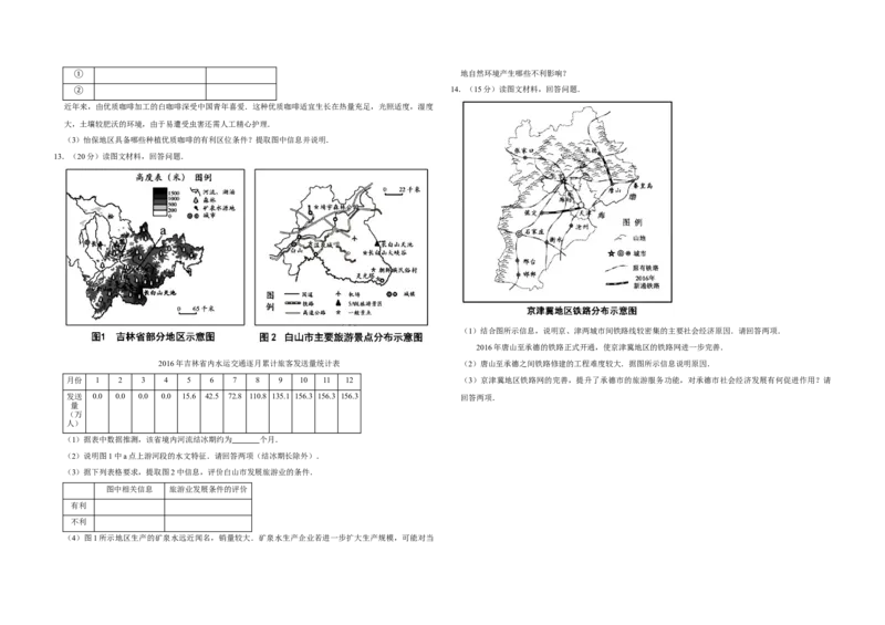 2017年天津市高考地理试卷_全国卷+地方卷_8.地理_1.地理高考真题试卷_2008-2020年_地方卷_天津高考地理08-21_A3word版