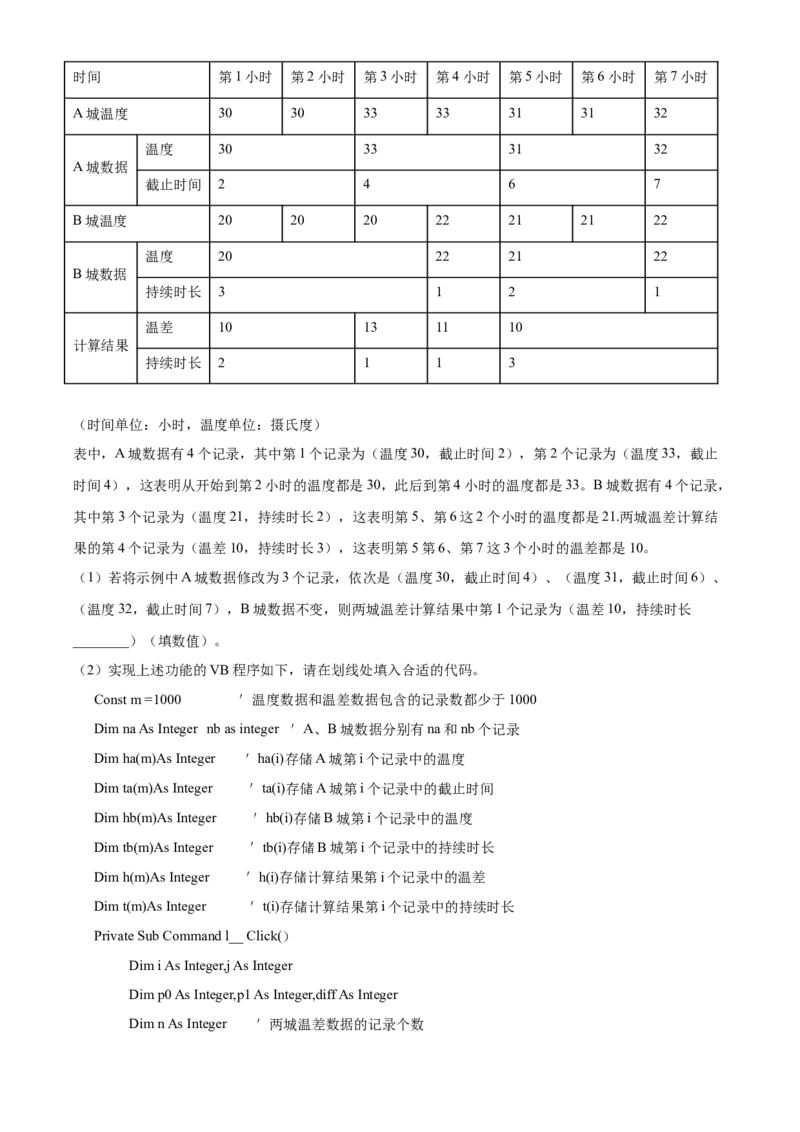 2020年07月浙江信息技术真题（原卷版）_全国卷+地方卷_10.技术_1.浙江历年技术试卷_信息技术