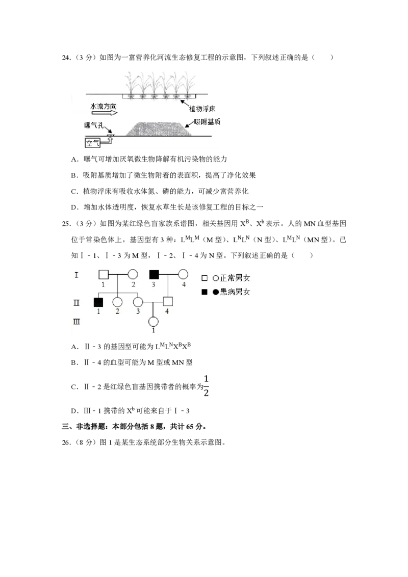 2019年江苏省高考生物试卷_全国卷+地方卷_6.生物_1.生物高考真题试卷_2008-2020年_地方卷_江苏高考生物07-20_A4word版_PDF版（赠送）