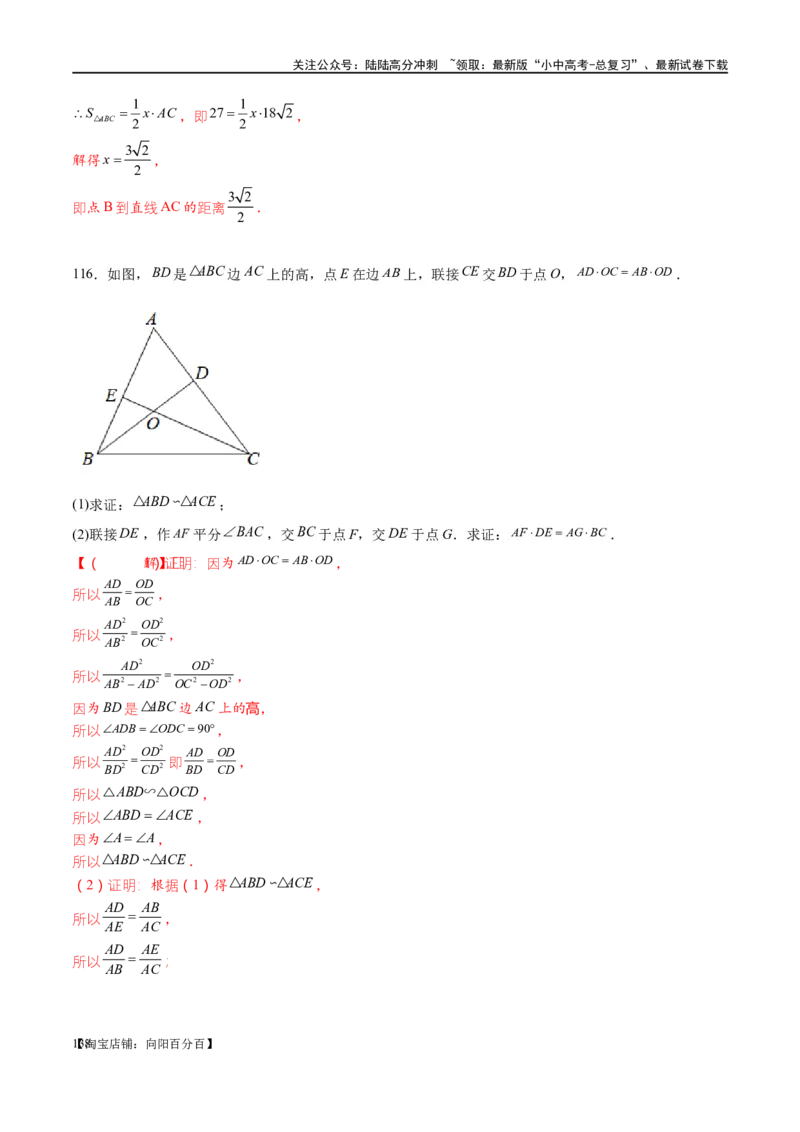 专题1-2一文吃透相似三角形12个模型&middot;共14类题型（解析版）_02中考总复习（2026版更新中）_02-数学-中考总复习_2024年中考复习资料_专项复习资料_教师版（含答案解析）