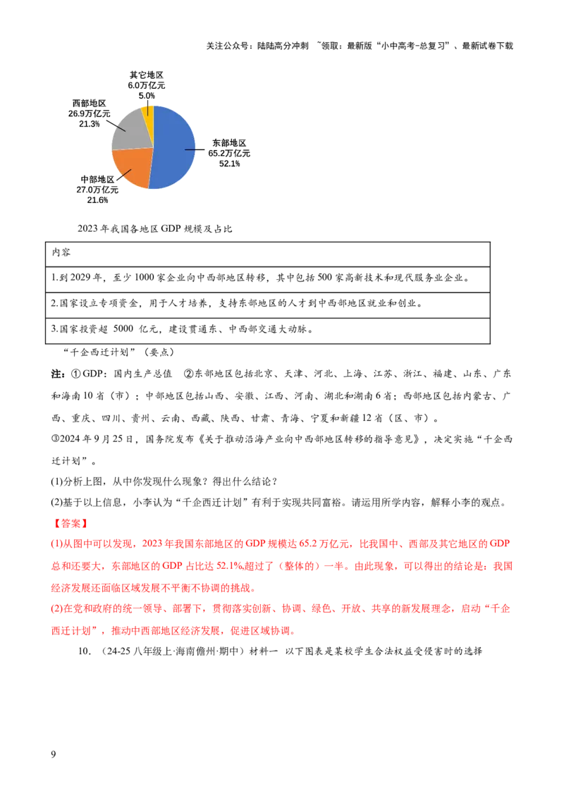 专题10主观题答题技巧（&ldquo;漫画&rdquo;型&ldquo;图表&rdquo;型）（解析版）_02中考总复习（2026版更新中）_07-道法-中考总复习_2025中考复习资料_2025年中考道德与法治答题方法模板