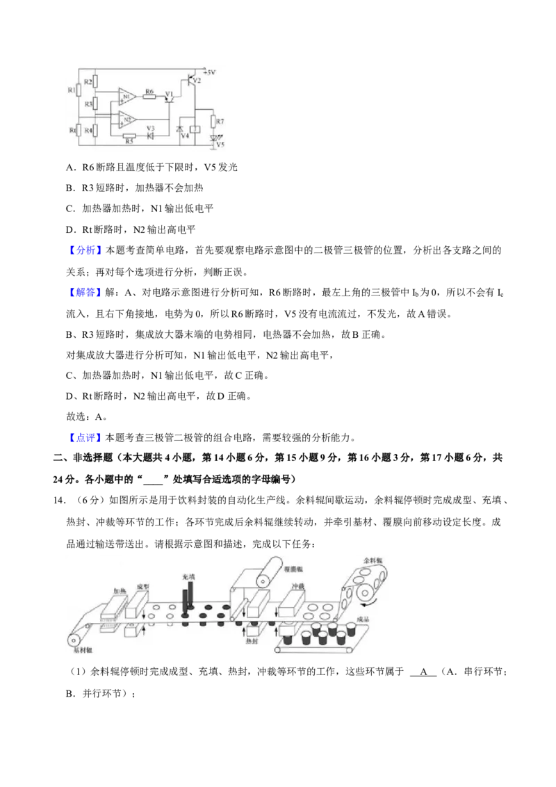 2022年06月浙江通用技术真题（解析版）_全国卷+地方卷_10.技术_1.浙江历年技术试卷_通用技术