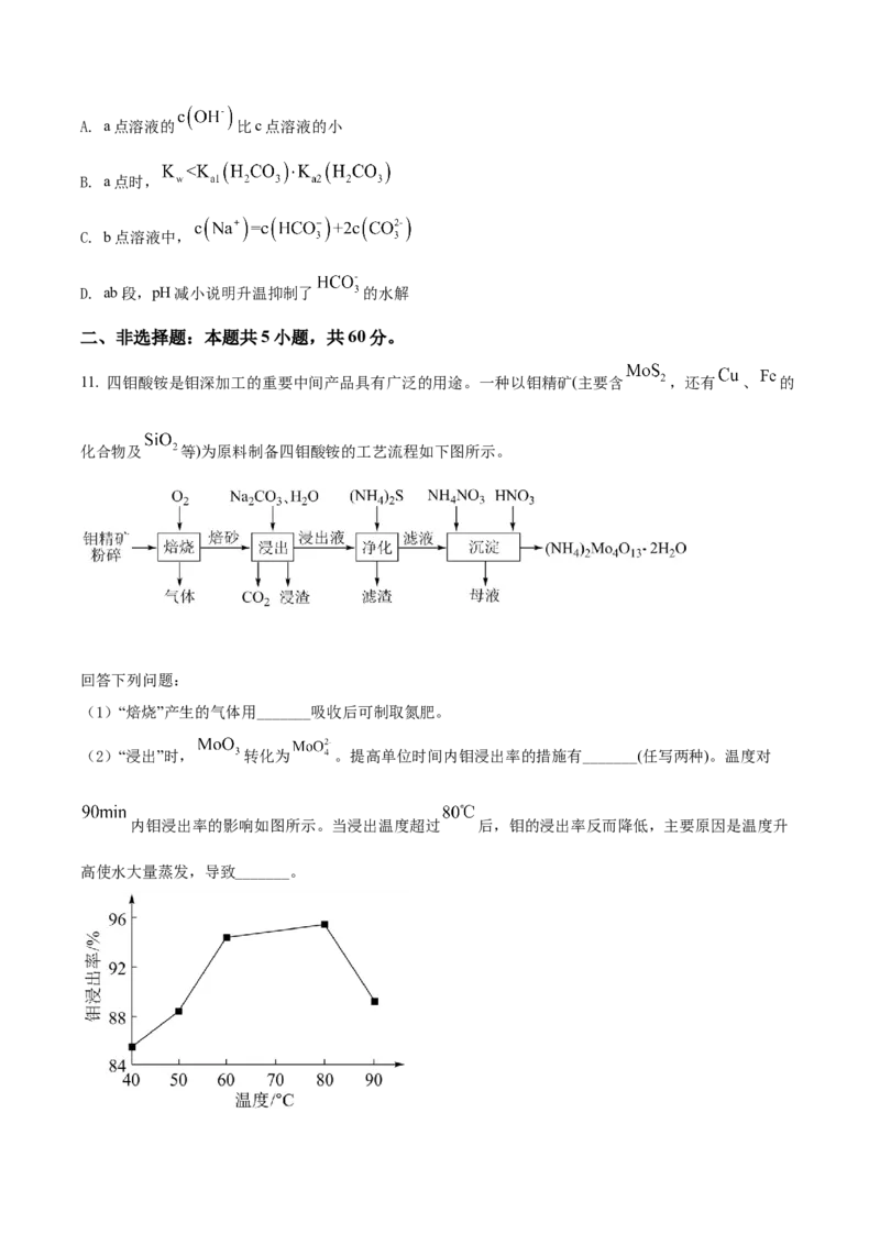 2021年福建省普通高中学业水平选择性考试化学试题（福建卷）（原卷版）_全国卷+地方卷_5.化学_1.化学高考真题试卷_2021年高考-化学_2021年新高考福建化学