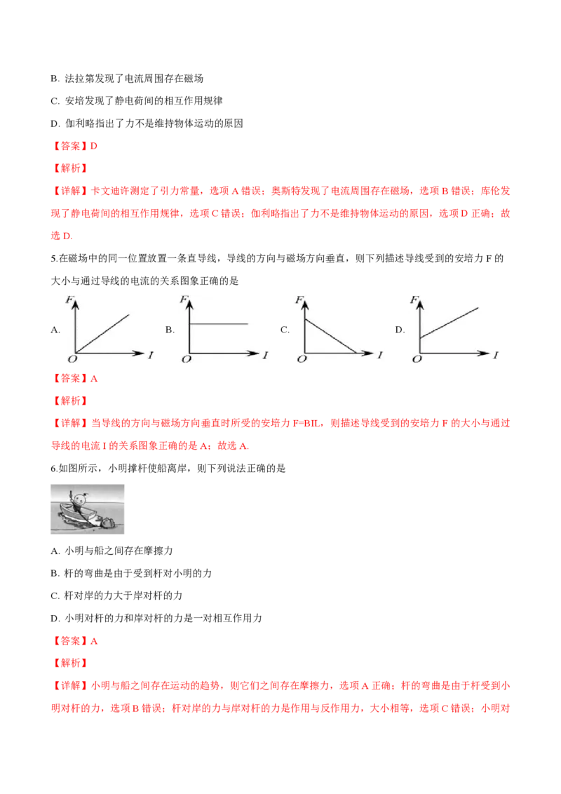 2019年浙江省高考物理4月（解析版）_全国卷+地方卷_4.物理_1.物理高考真题试卷_2008-2020年_地方卷_浙江高考物理08-21_A4word版_PDF版（赠送）