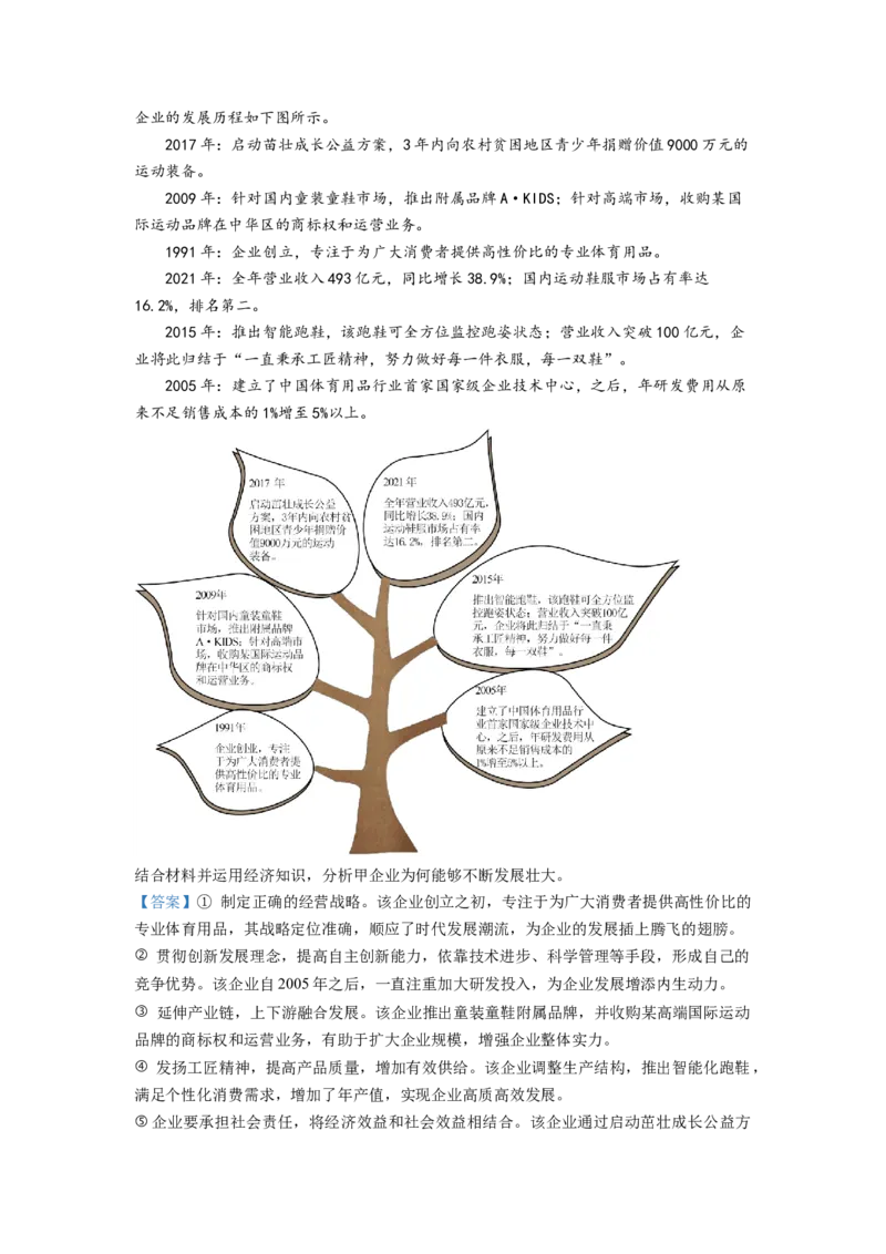 2022年高考全国甲卷政治真题（解析版）_全国卷+地方卷_9.政治_1.政治高考真题试卷_2022年高考-政治_2022年全国甲卷-政治