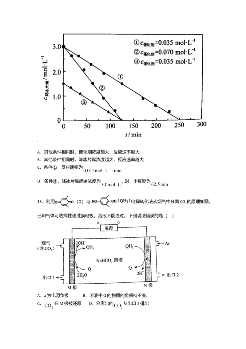 2021年高考化学试卷（辽宁卷）（原卷版）_全国卷+地方卷_5.化学_1.化学高考真题试卷_2021年高考-化学_2021新高考辽宁化学