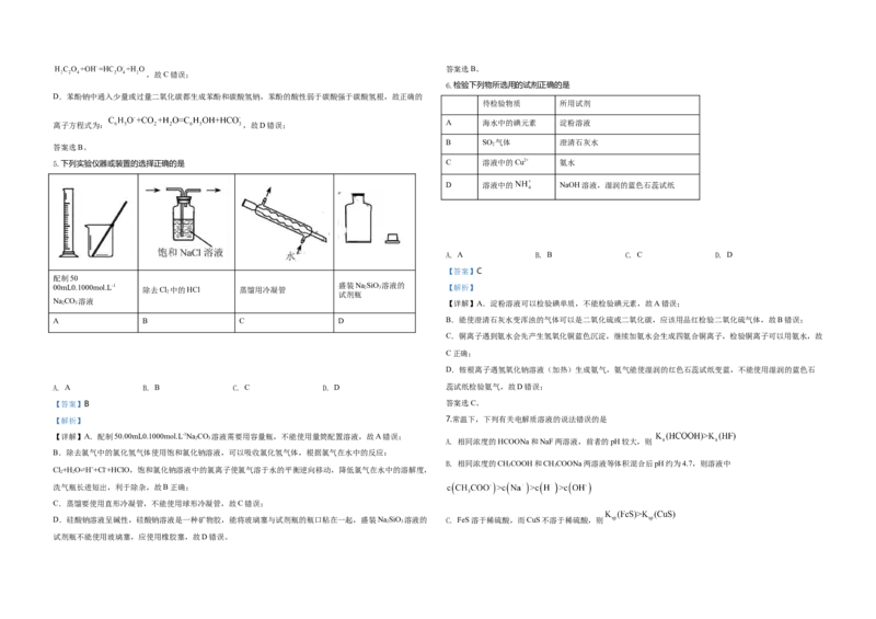 2020年天津市高考化学试卷解析版_全国卷+地方卷_5.化学_1.化学高考真题试卷_2008-2020年_地方卷_天津高考化学2007-2021_A3word版