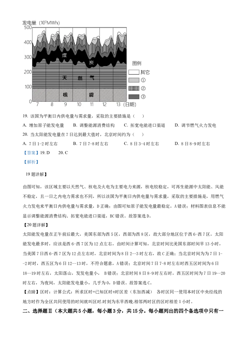2023年浙江高考地理真题（解析版）_全国卷+地方卷_8.地理_1.地理高考真题试卷_2023年高考-地理_2023年浙江自主命题