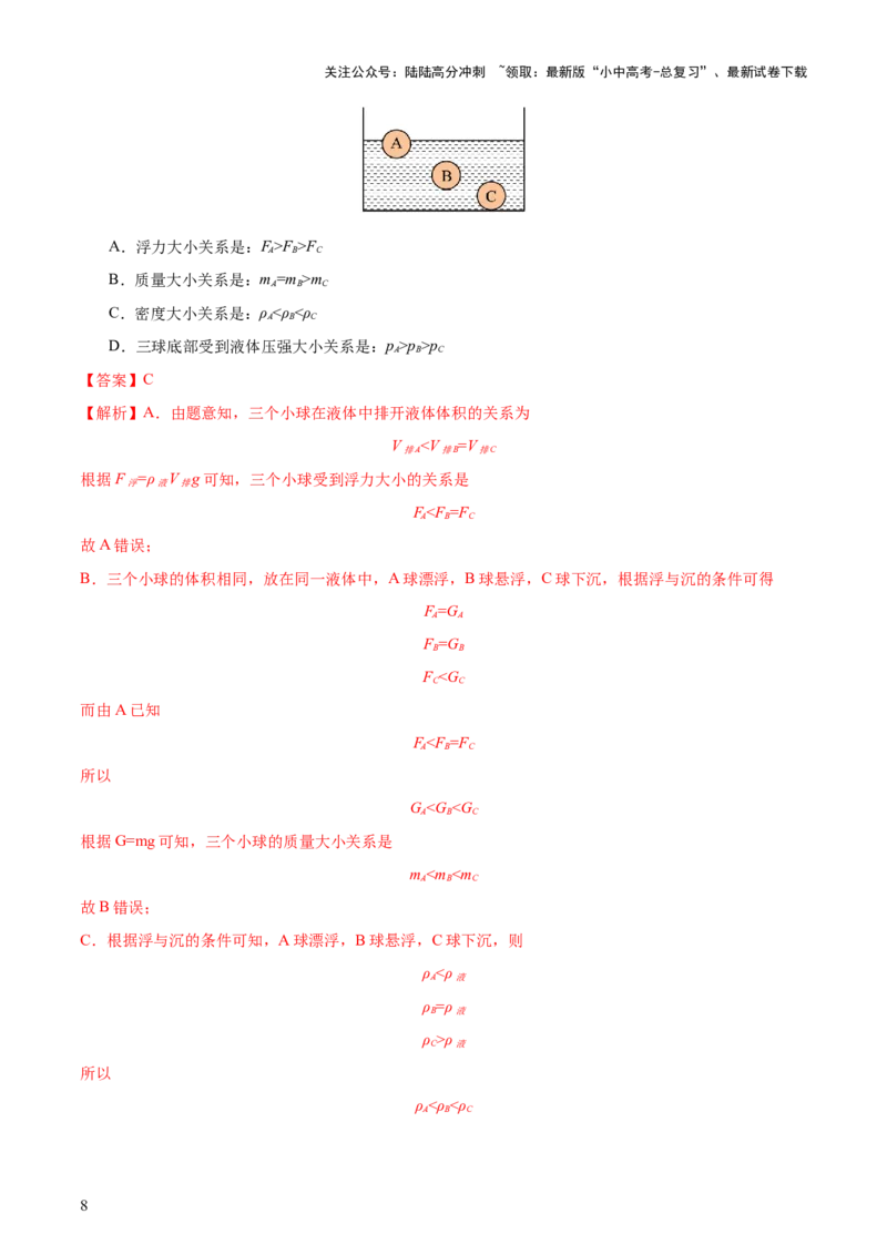 专题11浮力（4大模块知识清单+4个易混易错+7种方法技巧+典例真题精析）（解析版）_02中考总复习（2026版更新中）_04-物理-中考总复习_2025年中考复习资料_2025年中考物理一轮知识梳理
