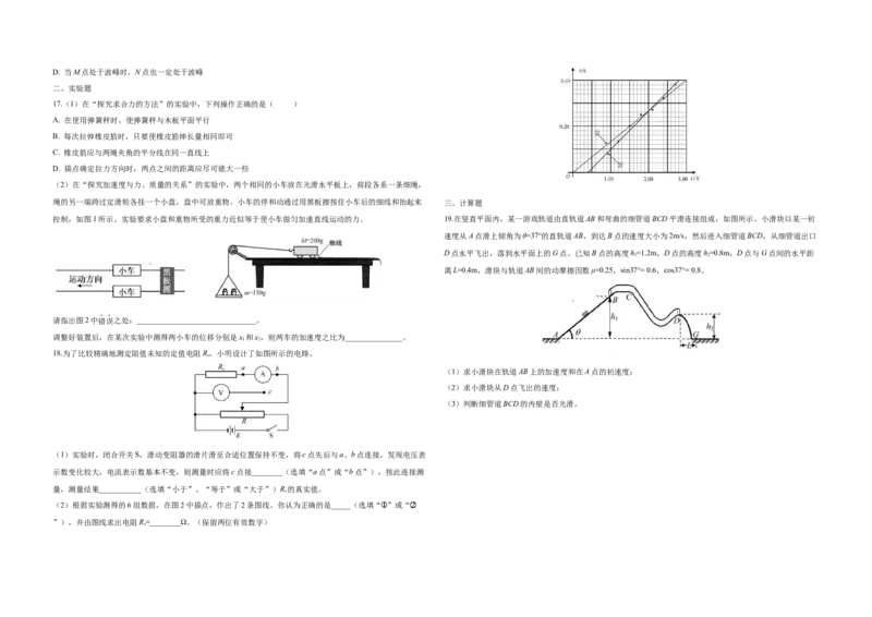 2019年浙江省高考物理11月（原卷版）_全国卷+地方卷_4.物理_1.物理高考真题试卷_2008-2020年_地方卷_浙江高考物理08-21_A3word版_原卷版（建议只打印原卷版，解析版手机对答案即可）
