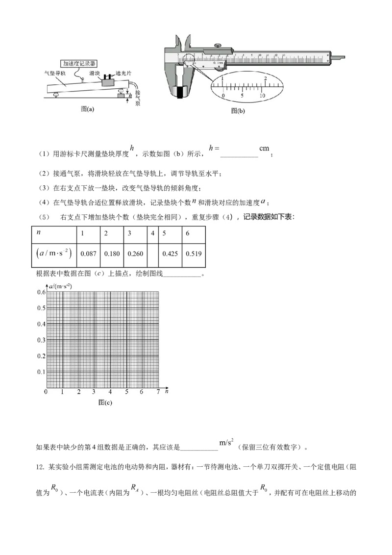 2021年湖南省普通高中学业水平选择性考试（湖南卷）（原卷版）_全国卷+地方卷_4.物理_1.物理高考真题试卷_2021年高考-物理_2021年新高考湖南物理_A4Word版