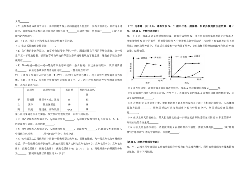 2017年高考海南卷生物（原卷版）_全国卷+地方卷_6.生物_1.生物高考真题试卷_2008-2020年_地方卷_海南高考生物08-20_A3word版_PDF版（赠送）