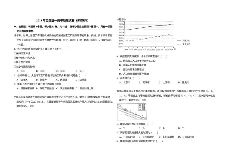 2018年高考真题地理（山东卷）（解析版）_全国卷+地方卷_8.地理_1.地理高考真题试卷_2008-2020年_地方卷_山东高考地理08-21_山东高考地理_A3版