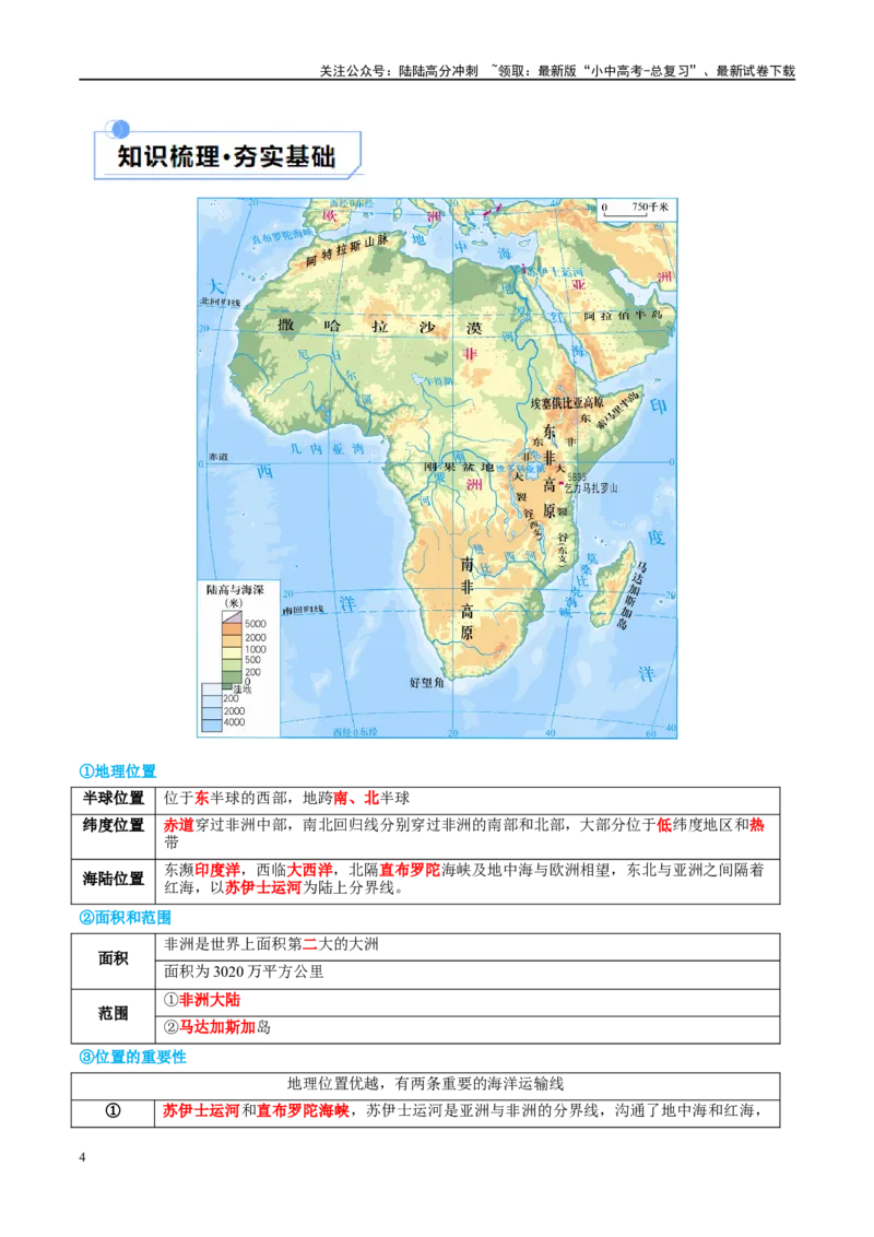 专题09非洲和美洲（讲义）（原卷版）_02中考总复习（2026版更新中）_09-地理-中考总复习_2024年中考复习资料_一轮复习_❤2024年中考地理一轮复习讲练测（全国通用）_配套讲义