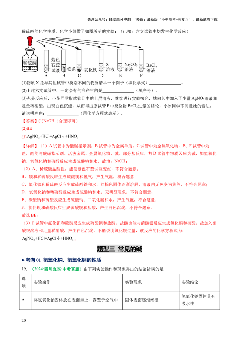 专题09常见的酸和碱（讲义）（解析版）_02中考总复习（2026版更新中）_05-化学-中考总复习_2025年中考复习资料_2025中考化学一轮复习讲义+课件_讲义_专题09常见的酸和碱（讲义）