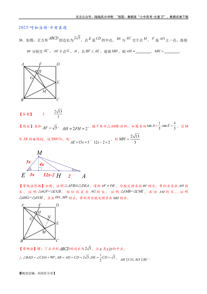 专题1-3&ldquo;12345&rdquo;模型&middot;选填压轴必备大招（共3种类型）（解析版）_02中考总复习（2026版更新中）_02-数学-中考总复习_2024年中考复习资料_专项复习资料_教师版（含答案解析）
