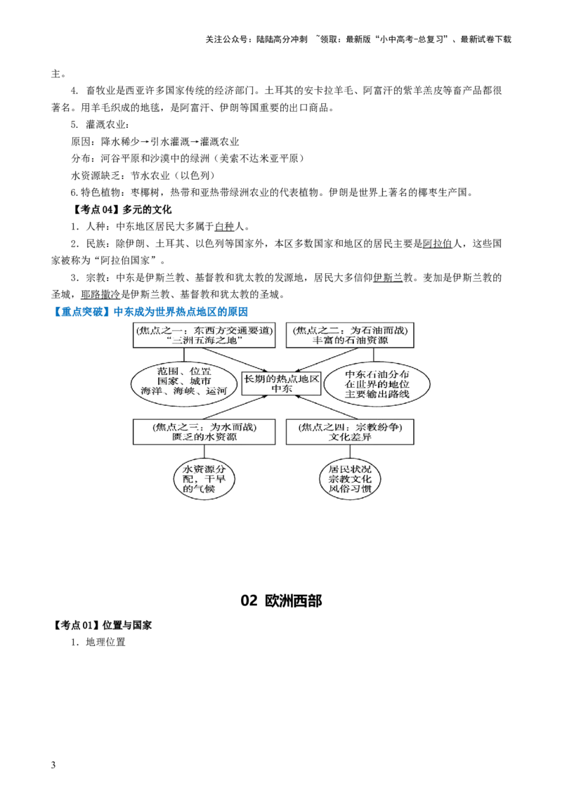 专题10中东和欧洲西部（背记帮）-备战2024年中考地理一轮复习考点帮（全国通用）（答案版）_02中考总复习（2026版更新中）_09-地理-中考总复习_2024年中考复习资料_一轮复习