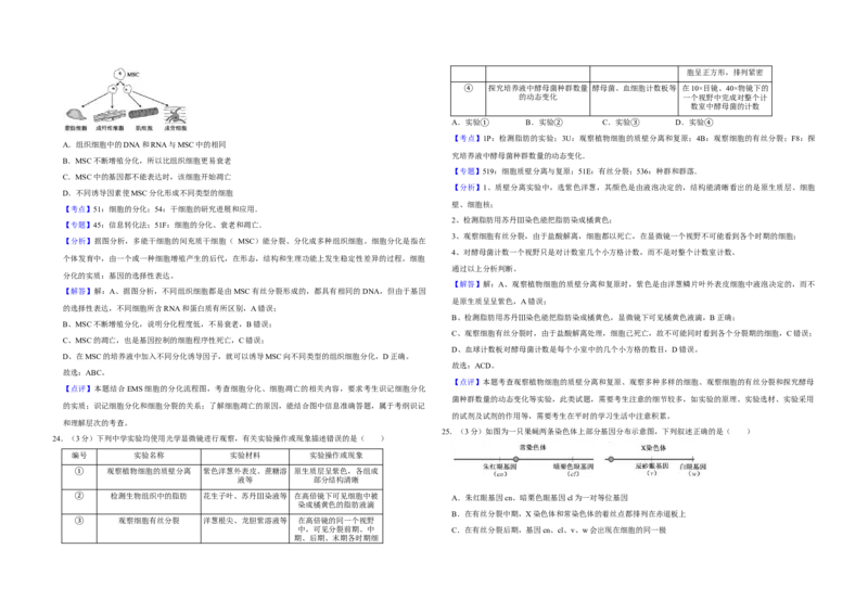 2018年江苏省高考生物试卷解析版_全国卷+地方卷_6.生物_1.生物高考真题试卷_2008-2020年_地方卷_江苏高考生物07-20_A3word版
