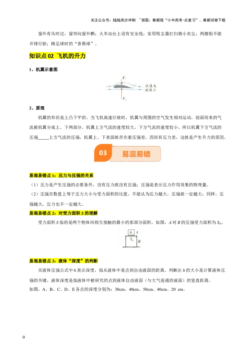 专题10压强（4大模块知识清单+5个易混易错+5种方法技巧+典例真题精析）（原卷版）_02中考总复习（2026版更新中）_04-物理-中考总复习_2025年中考复习资料_2025年中考物理一轮知识梳理